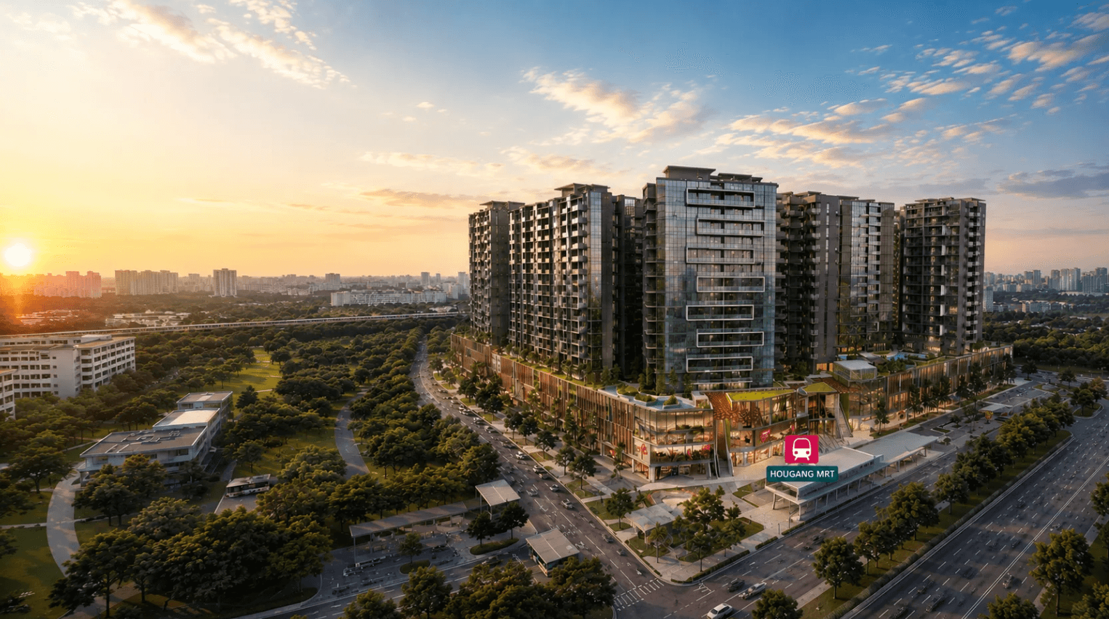 Artist’s impression of the Hougang Central development beside Hougang MRT
